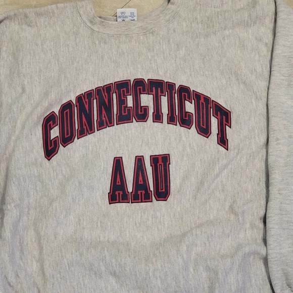VTG 90s Champion Reverse Weave UConn Connecticut AAU Crewneck Sweatshirt XL - Picture 3 of 10